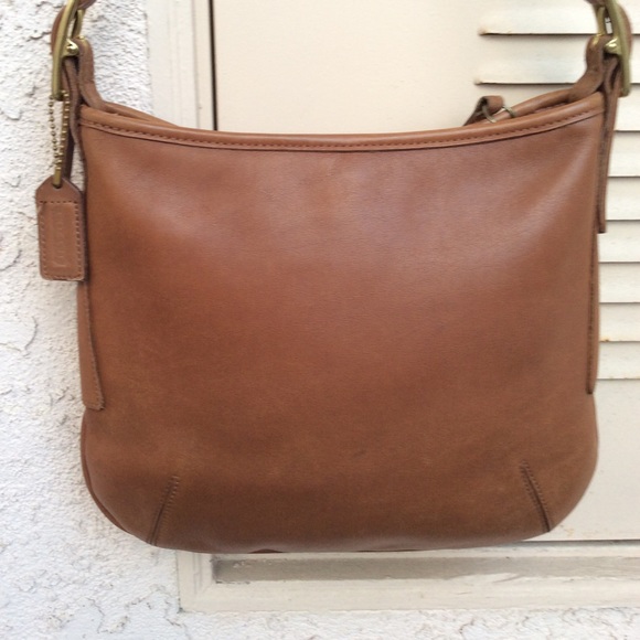 Coach Handbags - Coach Vintage Tan Slimline Leather Shoulder Bag